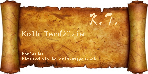 Kolb Terézia névjegykártya